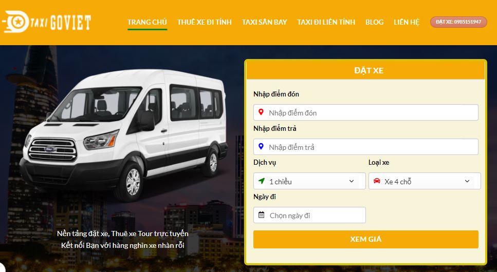 cách đặt xe taxi sân bay Cam Ranh trên website trực tuyến